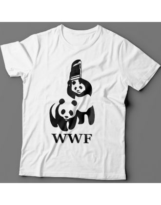 Прикольные футболки с пародией на логотип "WWF"